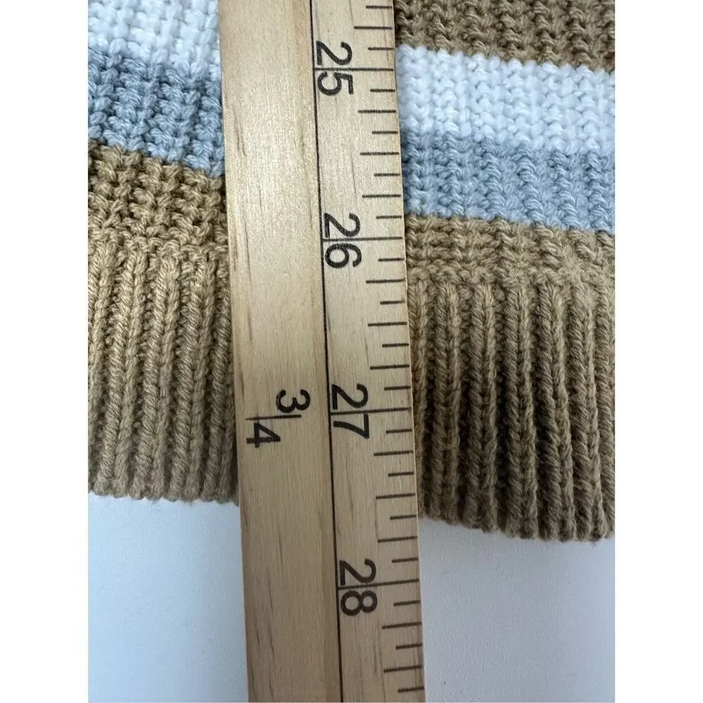 Lane Bryant Women's Curved-Hem Ribbed Sweater Tan/Gray  Sz 22/24 Cotton Blend